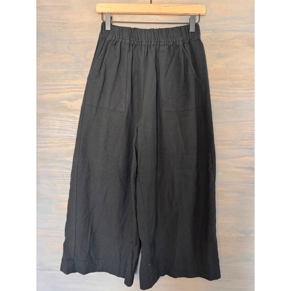 LAUDE the Label Everyday Crop Pant Black Cotton Wide Leg Small - Picture 3 of 5